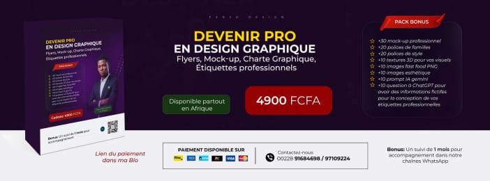 DEVENIR PRO EN DESIGN GRAPHIQUE, Flyers, Mock-up, Charte Graphique, Étiquettes professionnels