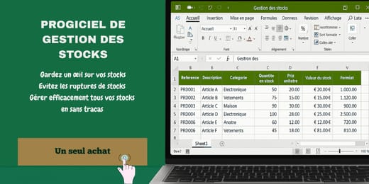 Tableau simplifié de gestion des stocks