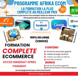 FORMATION E-COMMERCE COMPLET DE A à Z (Programme Afrika Ecom))