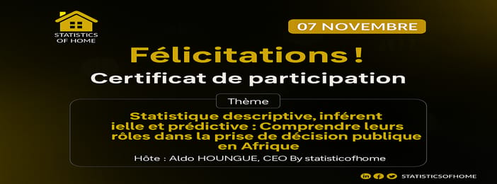 Certificat de participation à notre conférence du 07 novembre