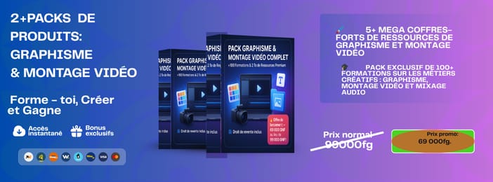 🎨 Pack Graphisme + Montage Vidéo Pro – Formations + Logiciels Premium (CapCut, Canva)