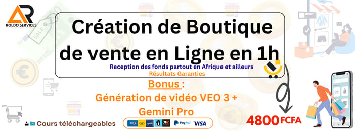 Boutique en Ligne en 1H : Vends Rapidement et Gagne Ton Argent Partout en Afrique
