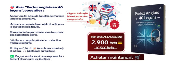 Parlez anglais en 40 leçons faciles avec audio MP3 et livre PDF