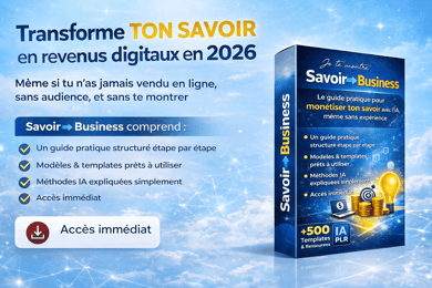 30+ de stratégies pour transformer ton savoir en revenus en 2026 avec l’IA & la PLR