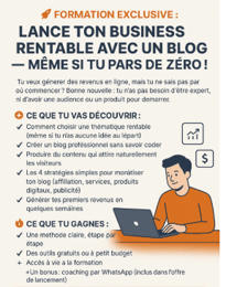 Formation : Lancer un business rentable avec un blog