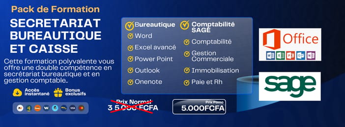 PACK SECRETARIAT   BUREAUTIQUE   ET CAISSE