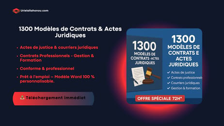 📦 1300 Modèles de Contrats & Actes Juridiques