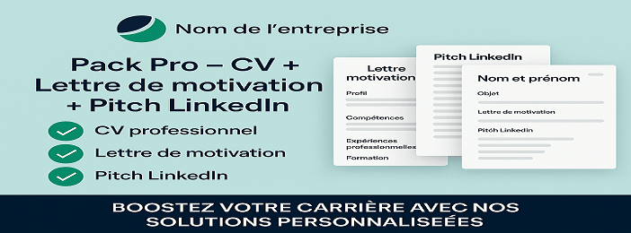 Pack Pro – CV + Lettre + Pitch LinkedIn