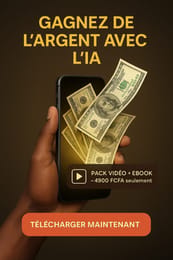 GAGNER DE L'ARGENT AVEC L'IA ( pack video + E-book offert )
