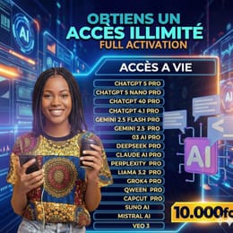 ABONNEMENT ILLIMITE CHATGPT5 + SUNO AI + CAPCUT+ 10 AI+CATCUP Etc.