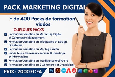 Plus de 400 Pack Digital pour gagner de l'argent.