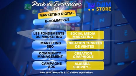 02. PACK DE FORMATION EN MARKETING DIGITAL ET E-COMMERCE (50 MODULES + VIDEOS)