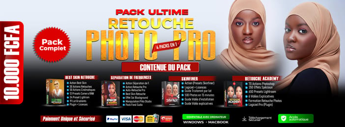 Pack Ultime Retouche Photo Pro – 🔥 4 Packs en 1 Résultat Incroyable en 1 Clic 📸