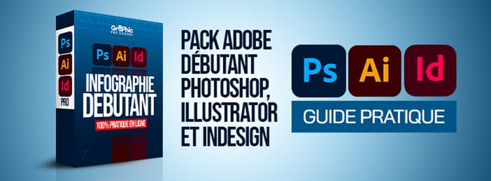 Pack Adobe débutant Photoshop, Illustrator et InDesign