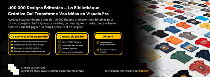 +100 000 Designs Éditables — La Bibliothèque Créative Qui Transforme Vos Idées