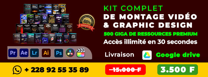 KIT- Montage & Édition Vidéo Et Graphic Design (+ 500 Giga de Ressources Premium)