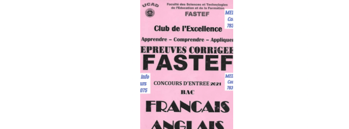 Fastef Anglais Bac