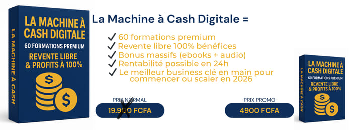 Pack Premium Digital: 60 Formations+Droits de Revente Construis ton activité digitale rapidement.