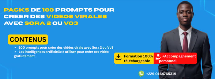 PACKS DES 100 PROMPTS DE VIDÉO À GÉNÉRER AVEC SORA 2 OU V03