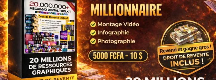 Pack Millionnaire avec Droit de Revente – Devenez vite un expert dans vos créations
