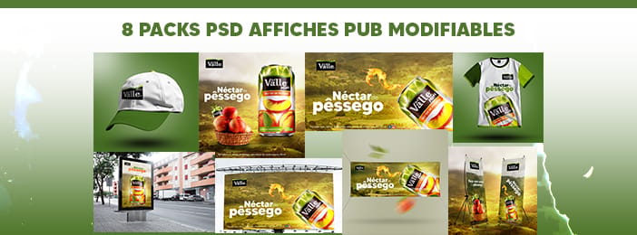 Pack de 8 PSD d'affiches publicitaires modernes et professionnelles prêtes à personnaliser.