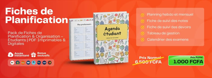 Pack de Fiches de Planification & Organisation (Etudiants)