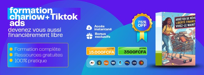 Formation complet pour devenir vendeur de produits ou services digitaux avec chariow et Tiktok ads