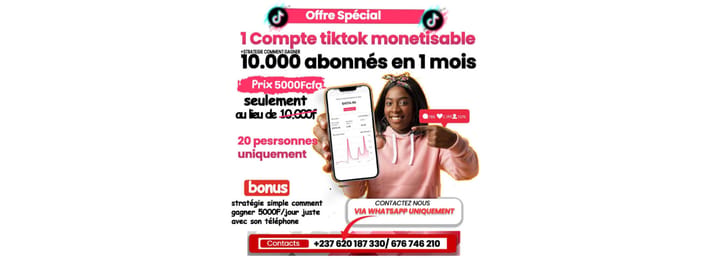 Compte tiktok montisable
