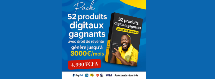 50 PRODUITS DIGITAUX AVEC DROIT DE REVENTE + COACHING