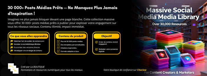 30 000+ Posts Médias Prêts — Ne Manquez Plus Jamais d'Inspiration !