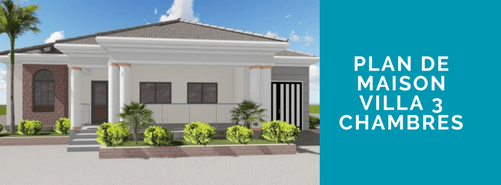 Plan de maison villa de 3 chambre avec garage.