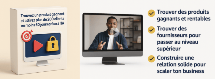 Formation vidéo : Trouvez un produit grâce à l’IA qui vous mènera à la liberté financière.