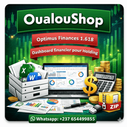 Tableau de bord Excel Financier Multi Filiales Optimus 1.618