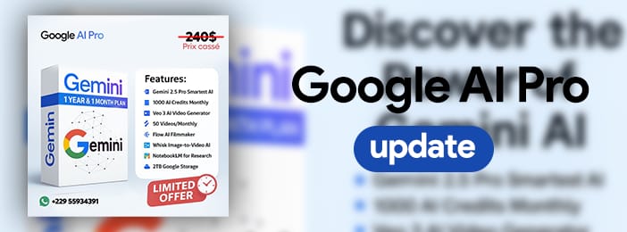 Google AI Pro (1 an d'abonnement)