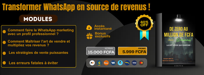 COMMENT PASSER DE 0 A 1.000.000 FCFA  AVEC LA PUBLICITE WHATSAPP DE META EN 2026.