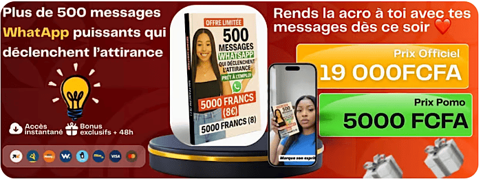 +500 Messages WhatsApp Prêts à l’Emploi Qui Déclenchent l’Attirance + 15 min Consultation Offerte