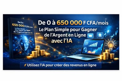đ De 0 Ă 650 000 F CFA/mois : Le Plan Simple pour Gagner de lâArgent en Ligne avec lâIA