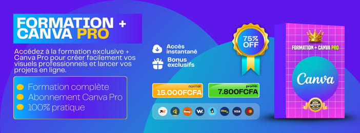 Formation + Abonnement Canva Pro à prix réduit.