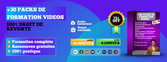 +30 PACKS DE FORMATION EN VIDEOS
