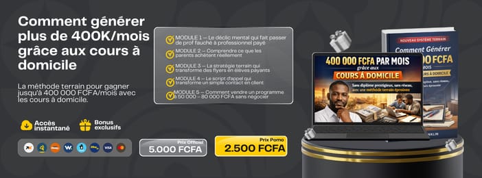 Comment générer plus de 400 000 FCFA par mois grâce aux cours à domicile