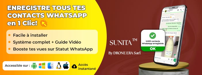 ✅ Enregistre tous tes contacts WhatsApp en 1 clic. 🚀 Et BOOSTE tes vues sur Statuts.
