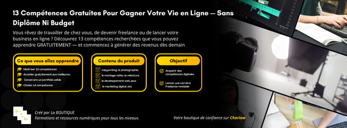 13 Compétences Gratuites Pour Gagner Votre Vie en Ligne — Sans Diplôme Ni Budget
