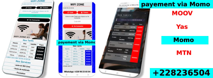 Mikrotik 15 Portails Captifs: Liens de payements MOMO, MTN, MOOV, YAS