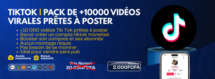 TIKTOK | PACK DE +10000 VIDÉOS VIRALES | COMPTE TIKTOK MONETISÉ ET COMMENT BOOSTER TES LIVES TIKTOK
