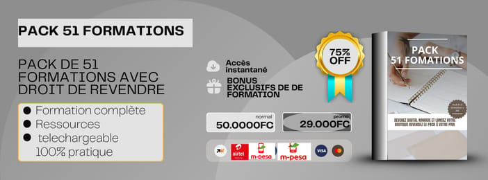 51 packs produits digitaux formations