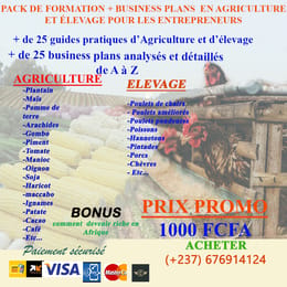 PACK DE FORMATION + BUSINESS PLANS EN AGRICULTURE ET ÉLEVAGE POUR LES ENTREPRENEURS