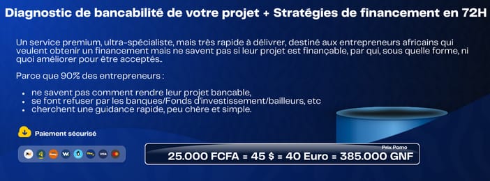 CONSEIL FINANCIER : Diagnostic Express de Bancabilité de votre projet & Stratégie de Financement