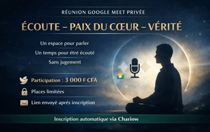 Réunion Google Meet – Écoute & Paix du Cœur