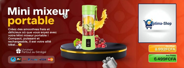 Mini mixeur 380ml Électrique Presse-agrumes Blender Rechargeable