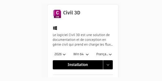 Activation Officielle Civil 3D 2024 - 2027 | 3 ans